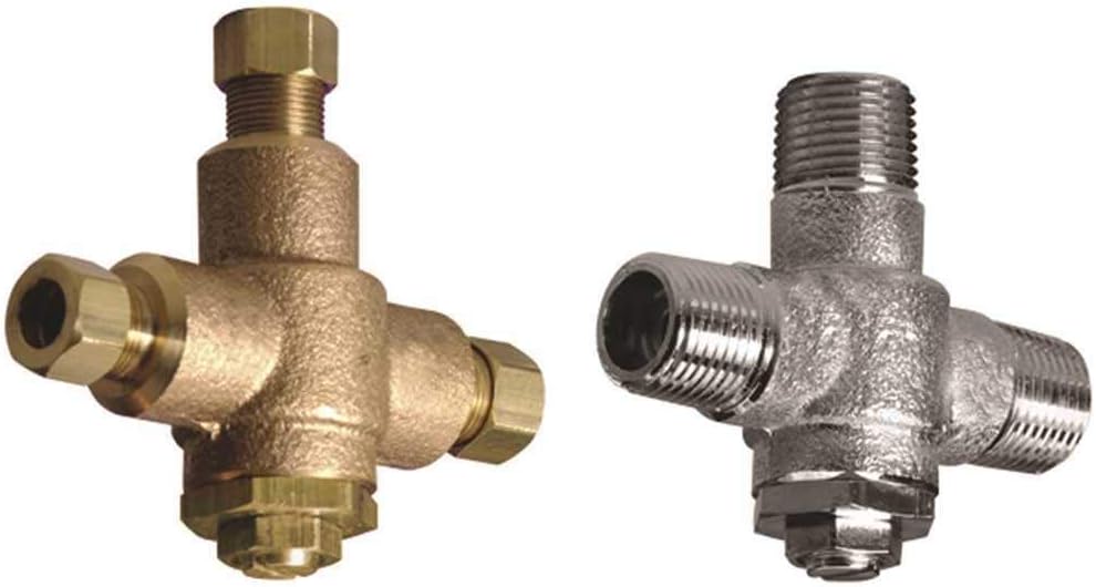 Under Counter Thermostatic Mixing Valve, 3/8 in. Compression, Rough Bronze Q723
