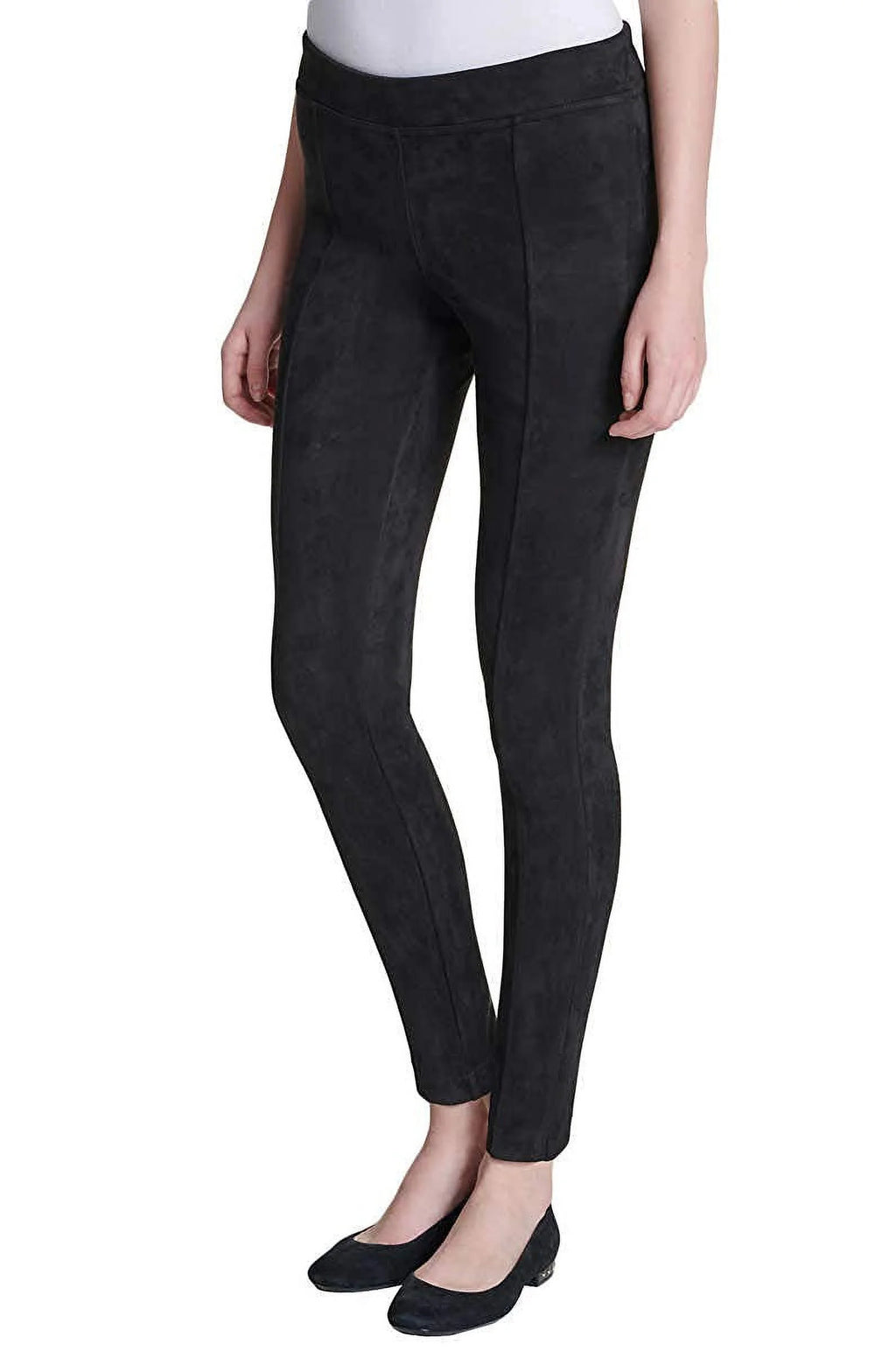 Black Mid Rise Slim Fit Pull On Pants J88106