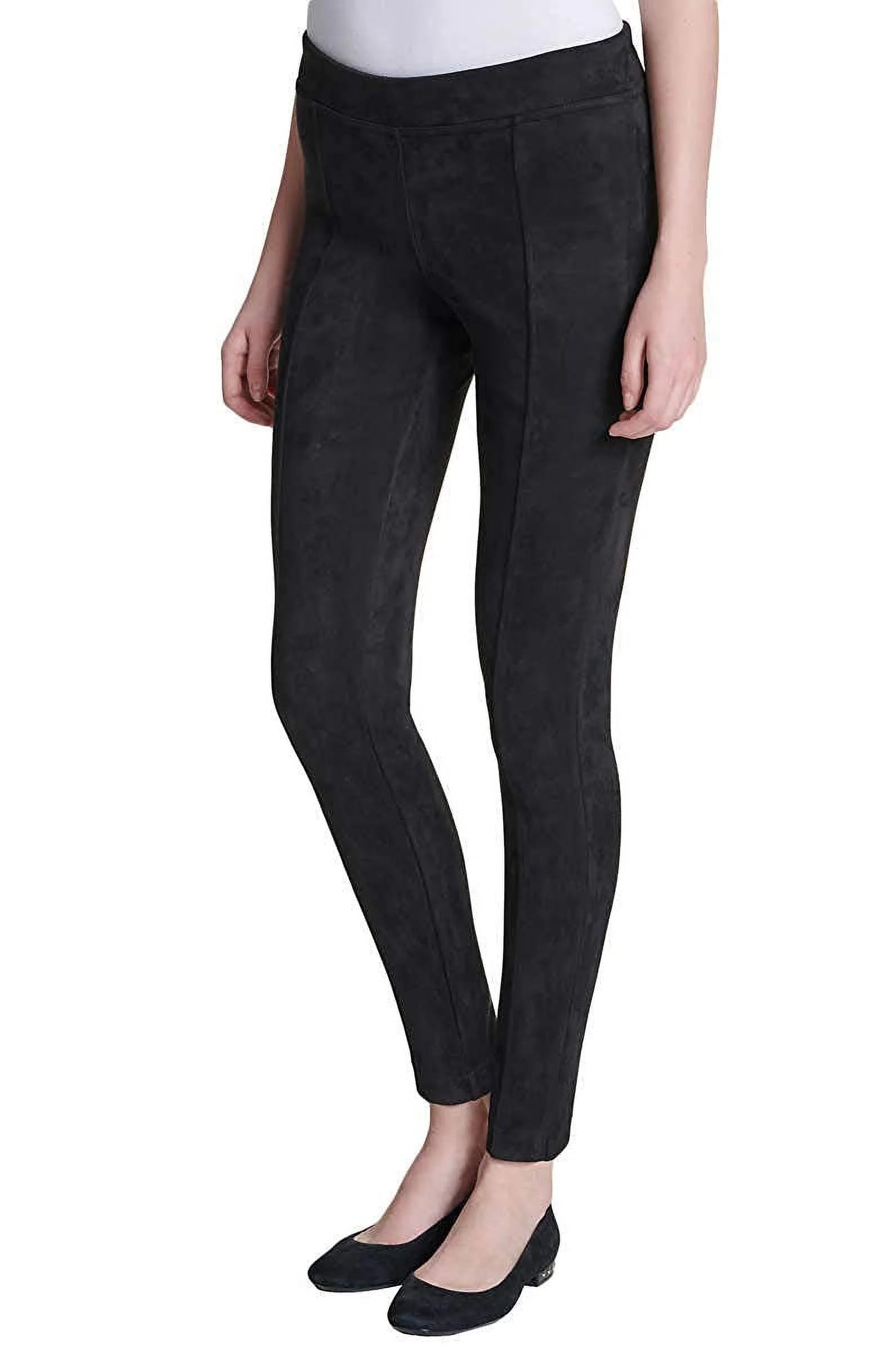 Black Mid Rise Slim Fit Pull On Pants J88106