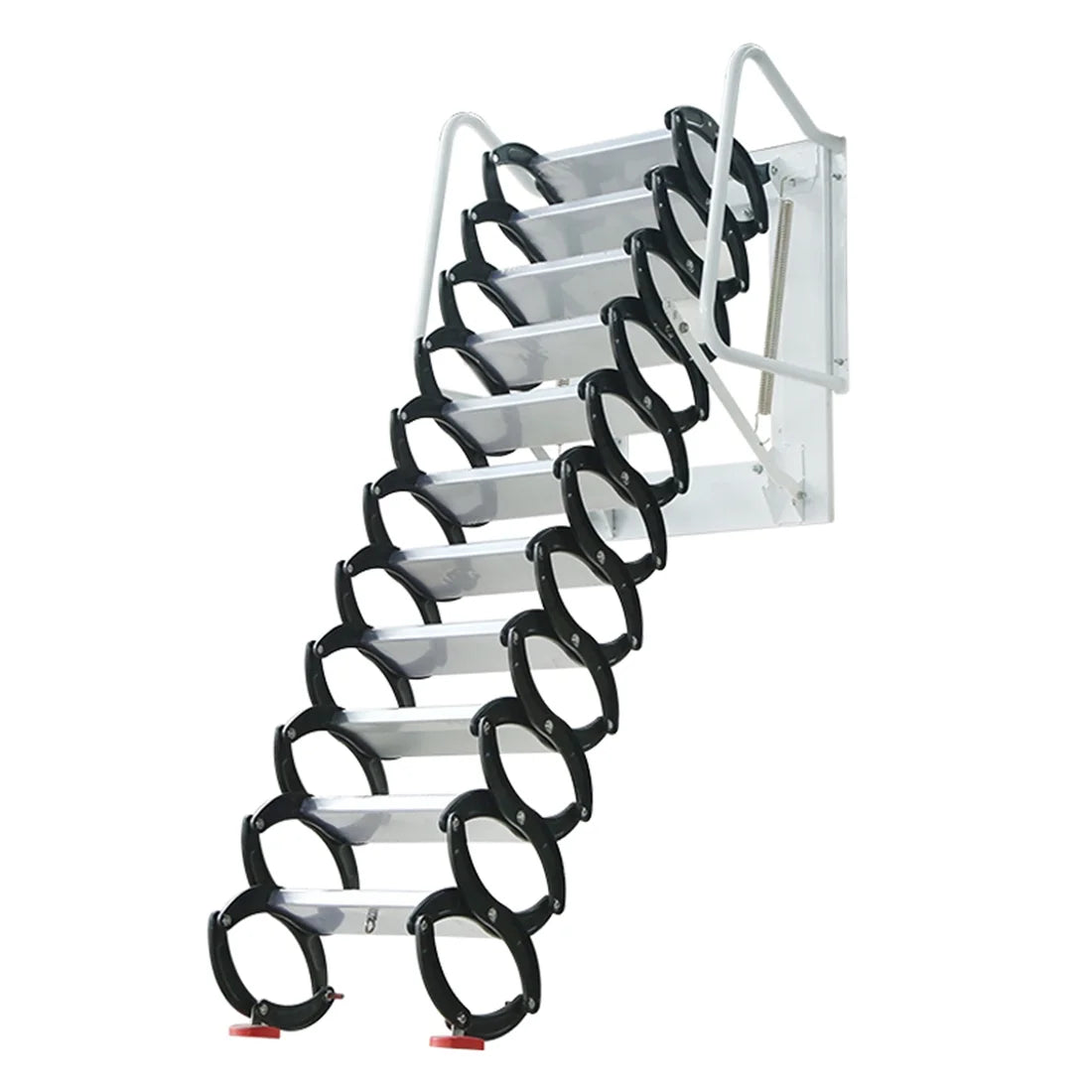 Black-White Al-mg Alloy Wall Mounted Folding Attic Ladder Y289