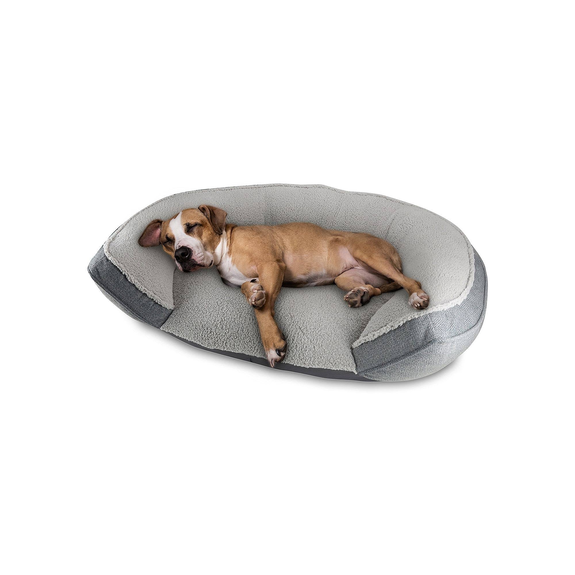 Gray Oval Dog Bed T9863