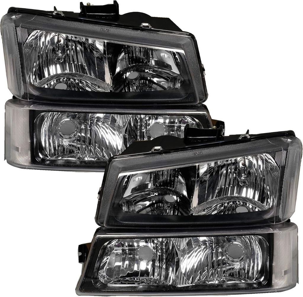 Black Housing Headlight Assembly Pack of 2 F251096