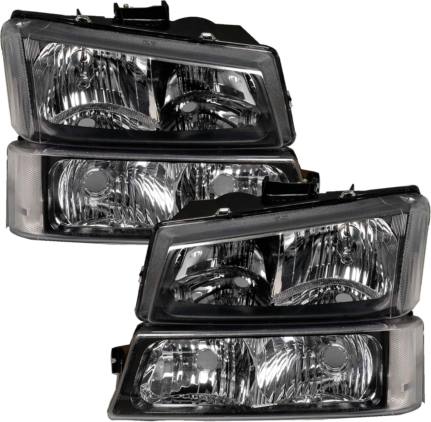 Black Housing Headlight Assembly Pack of 2 F251096