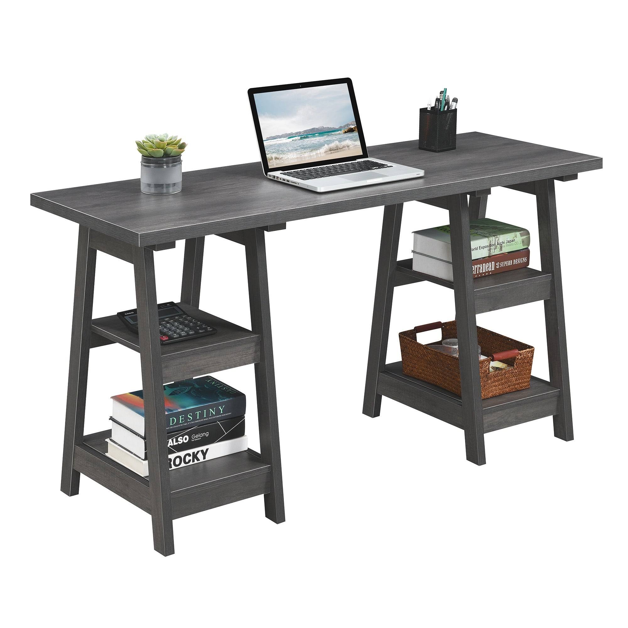 Pink Double Trestle Desk Q96723