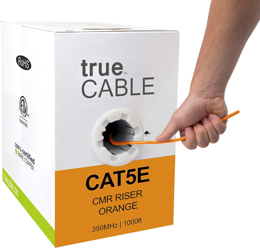 1000ft Yellow 24AWG 4 Pair Solid Bare Copper Bulk Ethernet Cable B9588