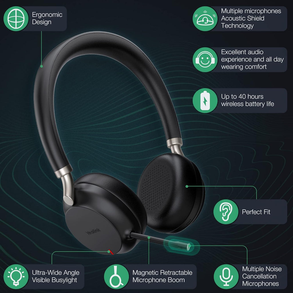 Black Bluetooth Wireless Headset with Microphone T632843