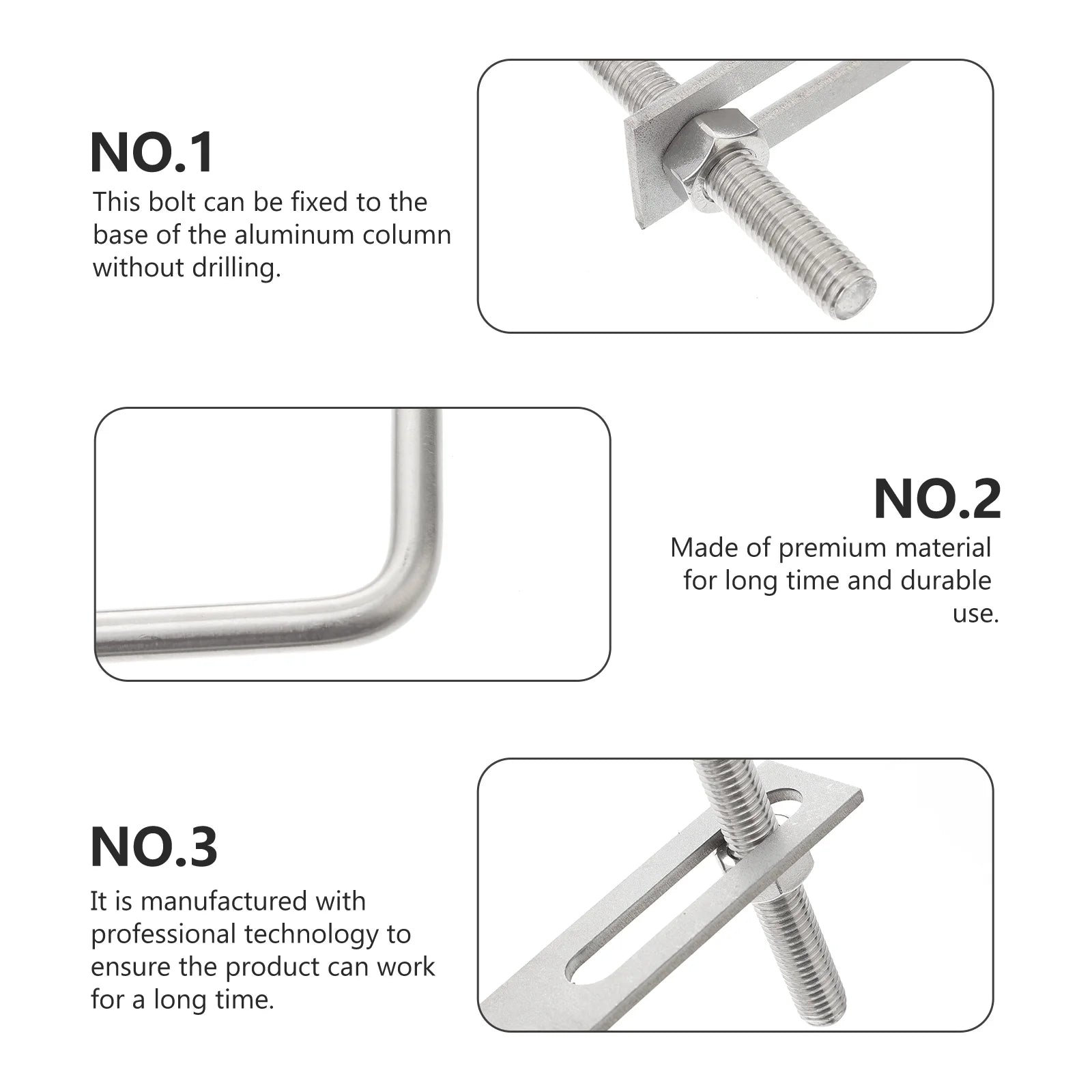 Square U Bolts Stainless Steel Fasteners V401485