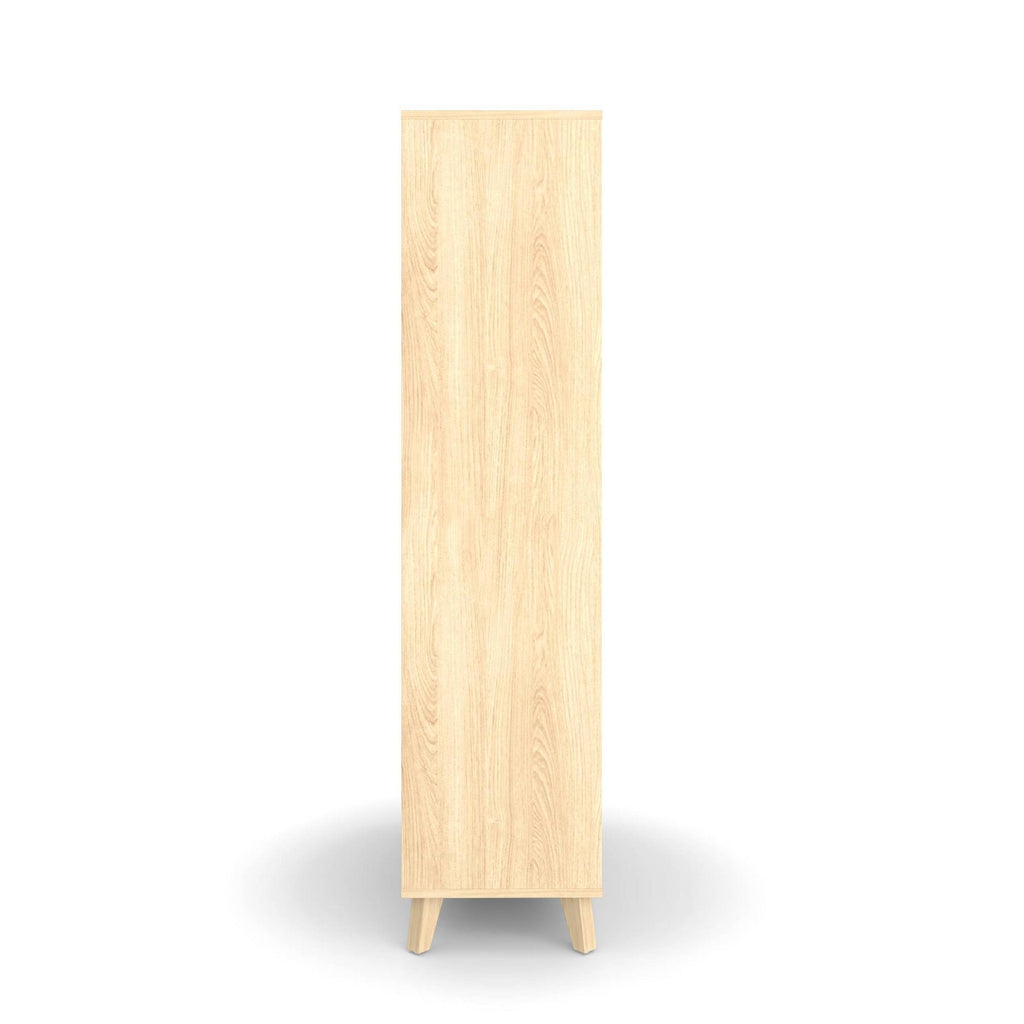 Teak Modern Cube Bookcase with Real Wood Feet O27601