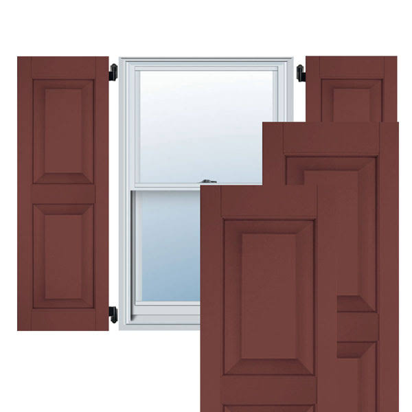 12 in. x 26 in. Exterior Real Wood Western Red Cedar Raised Panel Shutters Pair O38920