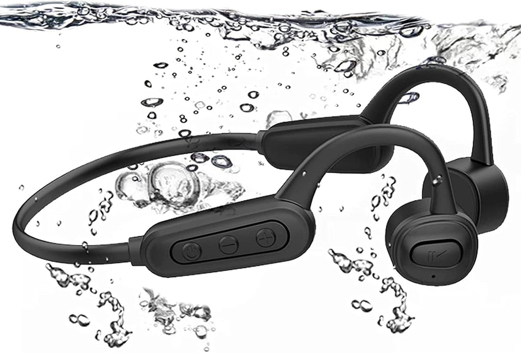IPX8 Waterproof Bone Conduction Open Ear Headphones with 16G Memory Grey Z89973
