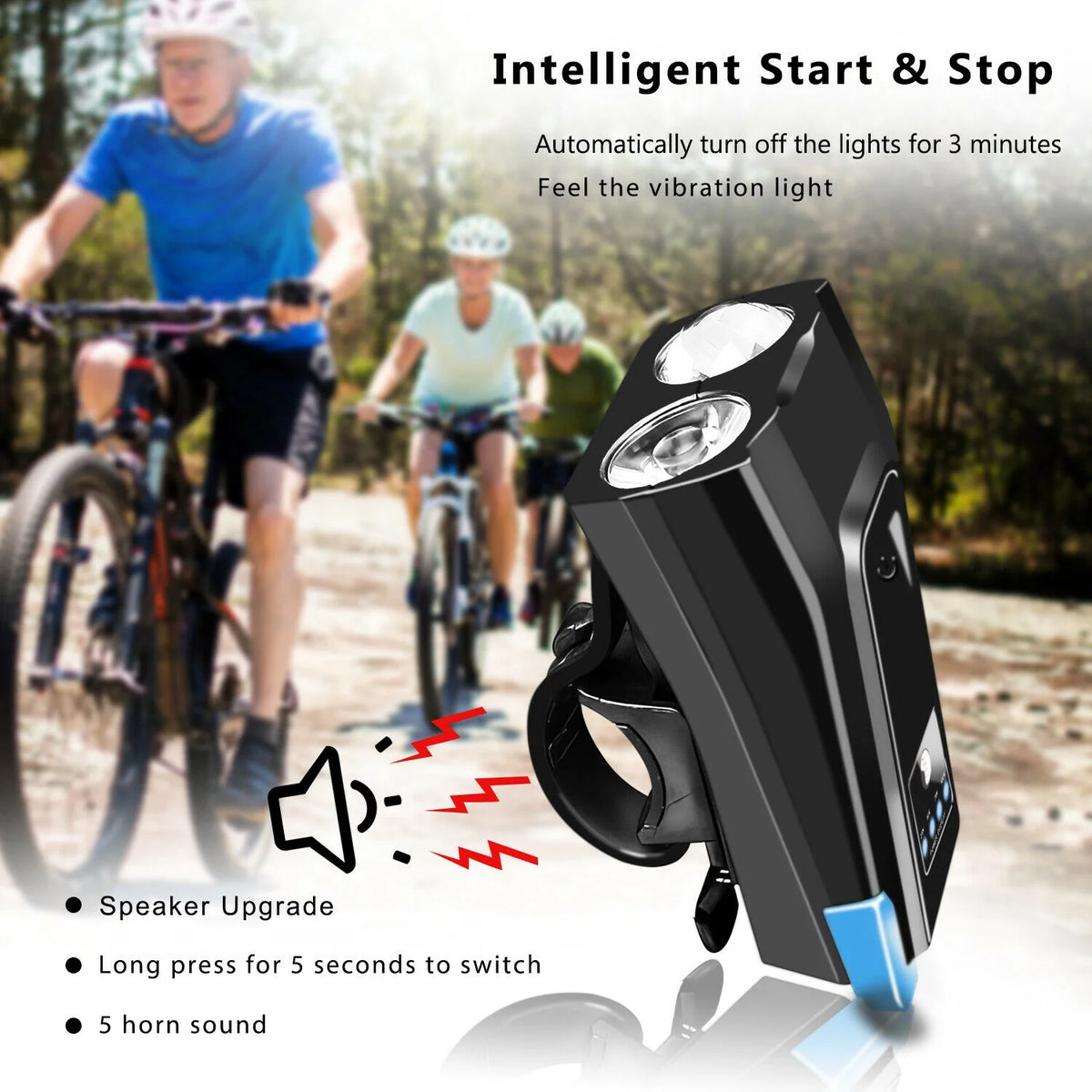 Black+Green Bicycle Front Lamp G144