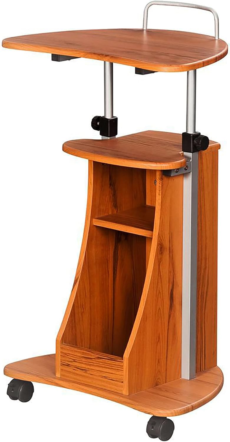 Adjustable Height Laptop Cart With Storage Q428