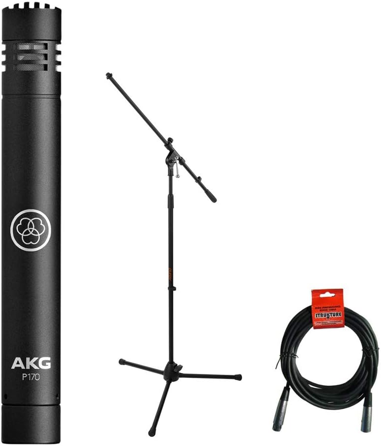 Small-Diaphragm Condenser Microphone with Tripod Mic Stand, Fixed Boom & 20' XLR Cable L83646