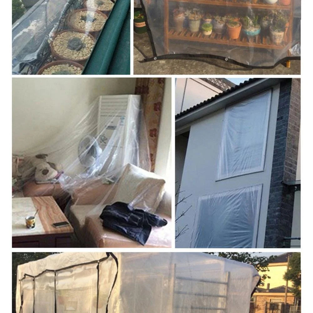 Clear Vinyl Tarp 20 Mil Waterproof PVC Tarpaulin with Brass Grommets B502
