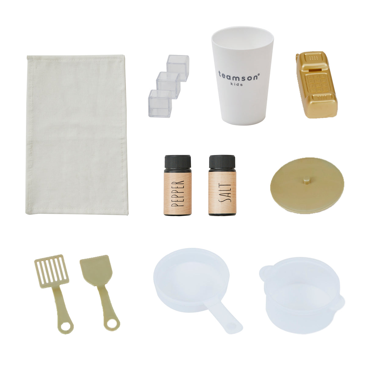 Medium Play Kitchen with Kitchen Accessories, Light Oak/White V895