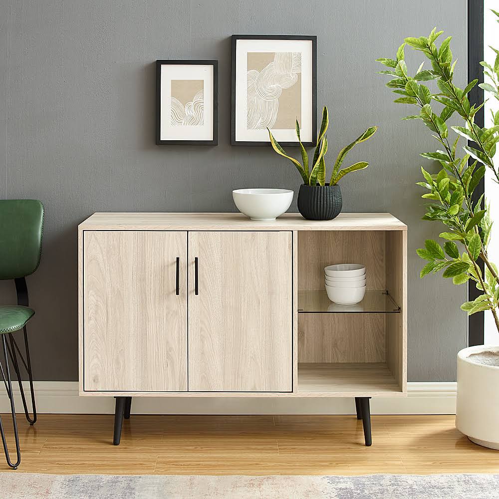 44” Modern Asymmetrical Buffet with Glass Shelf H482