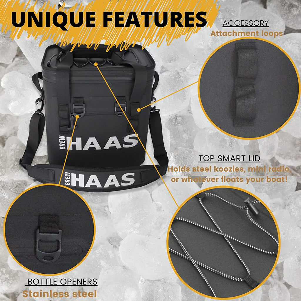 Matte Black Insulated Leak Proof Cooler Bag with Hard Liner S8620