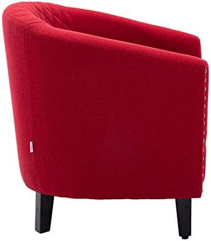 White Leather Upholstered Accent Arm Chair with Solid Wood Legs V612