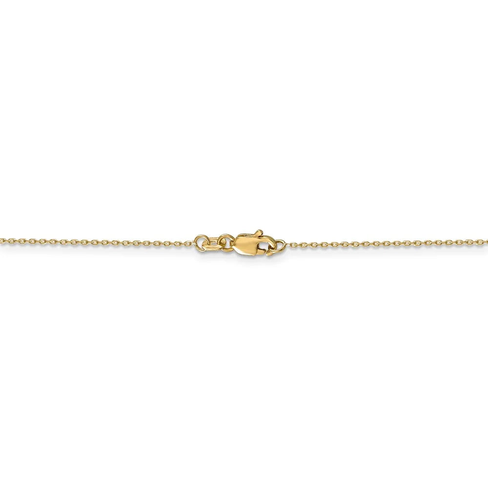 14k Yellow Gold Initial W Necklace - 22 Inch G638