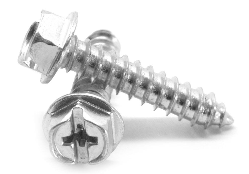 #8-18 x 2-1/2 in Sheet Metal Screw Hex Washer Head Phillips/Slotted Combo Type AB Low Carbon Steel Zinc Plated H6743