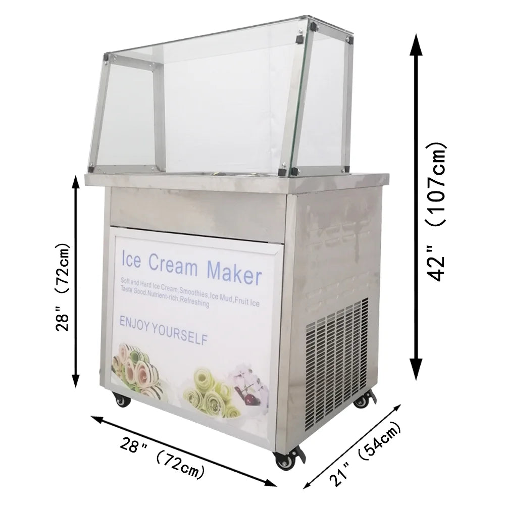 Commercial Flat Pan Fried Ice Cream Roll Machine with 6 Tanks K72979