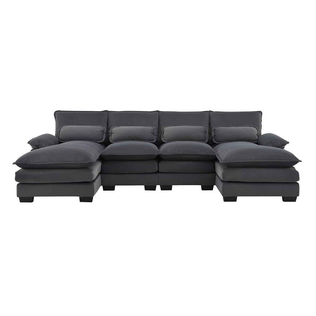 U-shaped Sectional Sofa with Waist Pillows U273