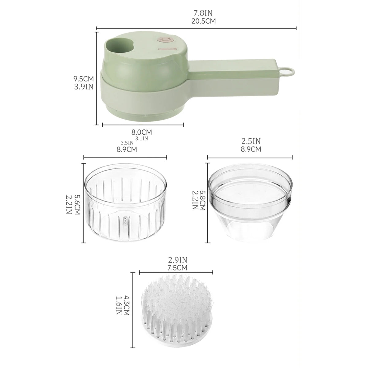 4 In 1 Rechargeable Electric Vegetable Cutter Food Processor Q6303