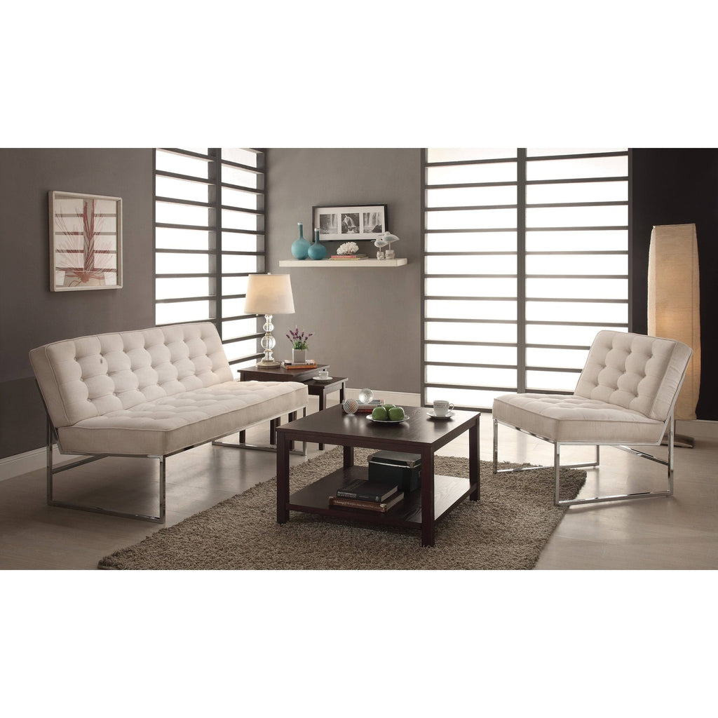 Klein Charcoal Loveseat with Chrome Base T582722