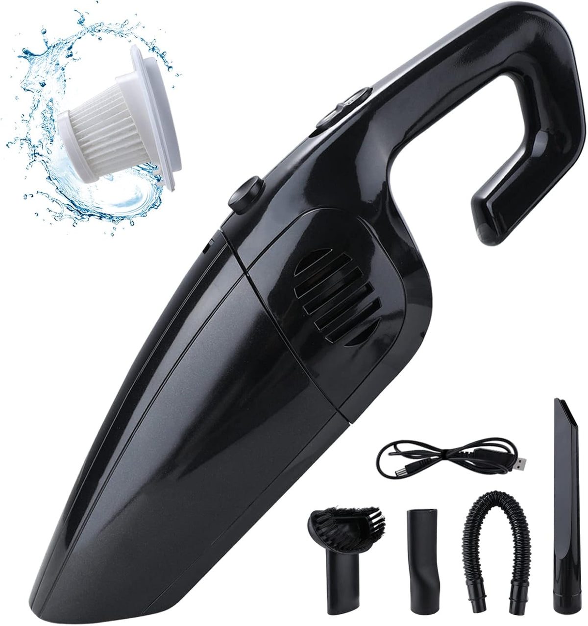 Handheld Cordless Rechargeable Car Vacuum Cleaner, 7000PA Wet Dry Mini Dust Buster, Lithium-ion, Pack of 2 H14890
