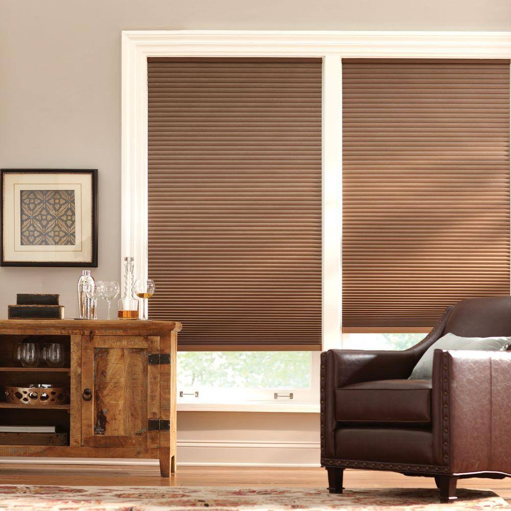 Mocha Cordless Blackout Cellular Shade 68.5 in. W x 48 in. L Z132282