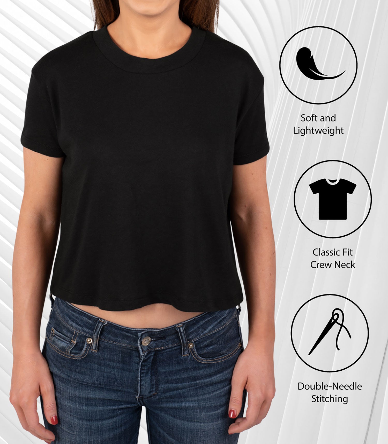 Juniors Cropped Cotton Blend T-Shirt A59804