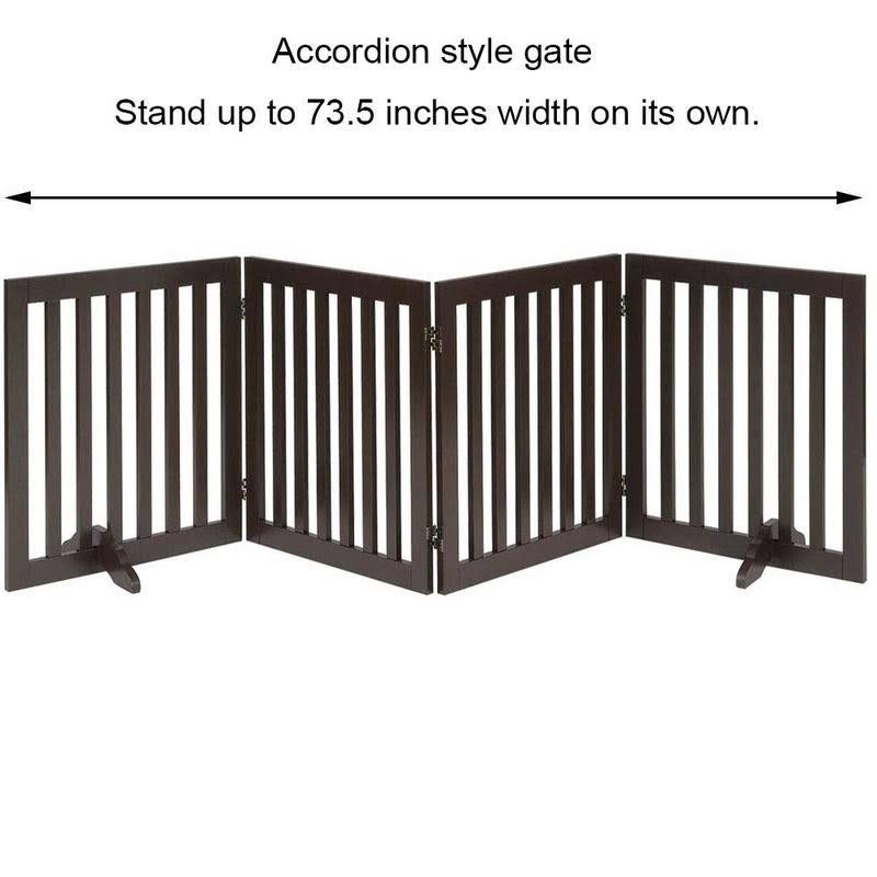 Freestanding Wooden Pet Gate 4 Panels H71011