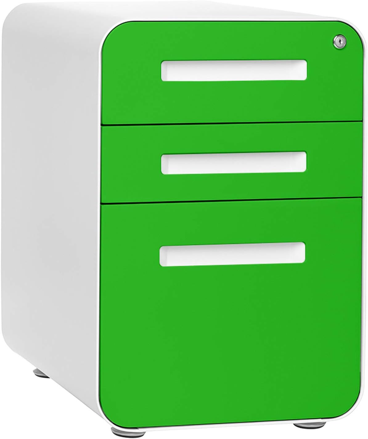 3-Drawer File Cabinet White/Red M600654