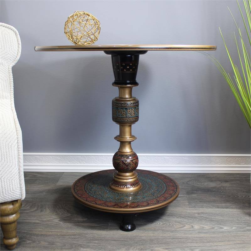 Army Green Round Wooden Accent Table N565483