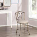 Golden Bronze Upholstered Metal Vanity Stool B3711