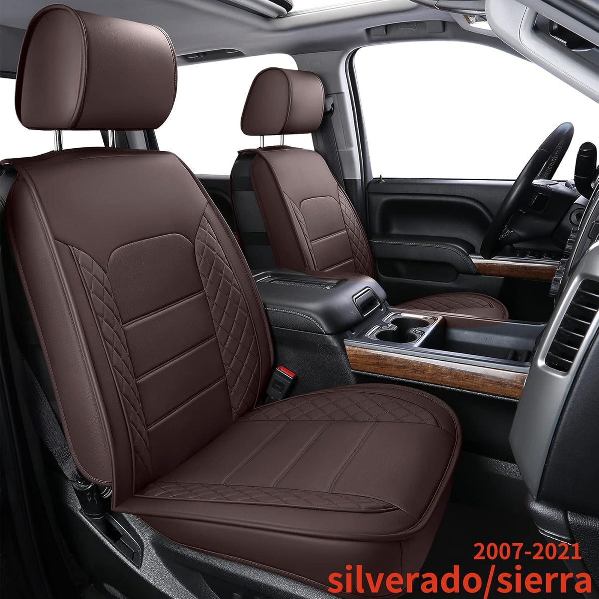 Black Faux Leather Full Set Seat Covers E8083