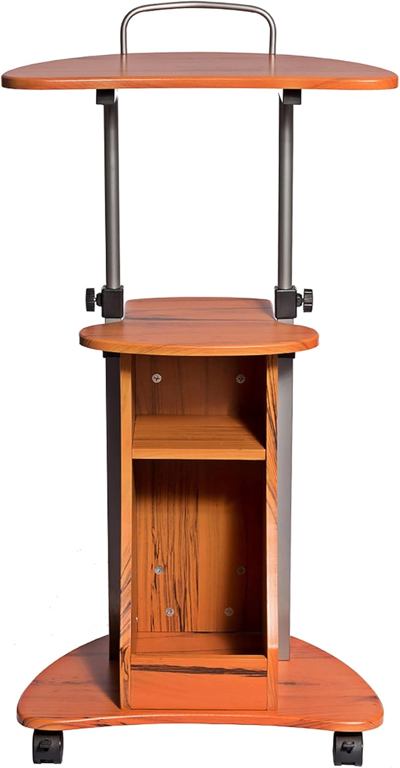 Adjustable Height Laptop Cart With Storage Q428