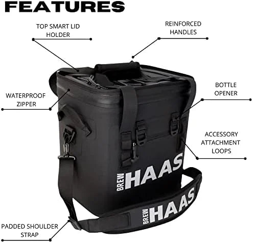 Matte Black Insulated Leak Proof Cooler Bag with Hard Liner S8620