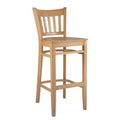 Natural Beechwood Vertical Bar Stool with Wood Seat F519251