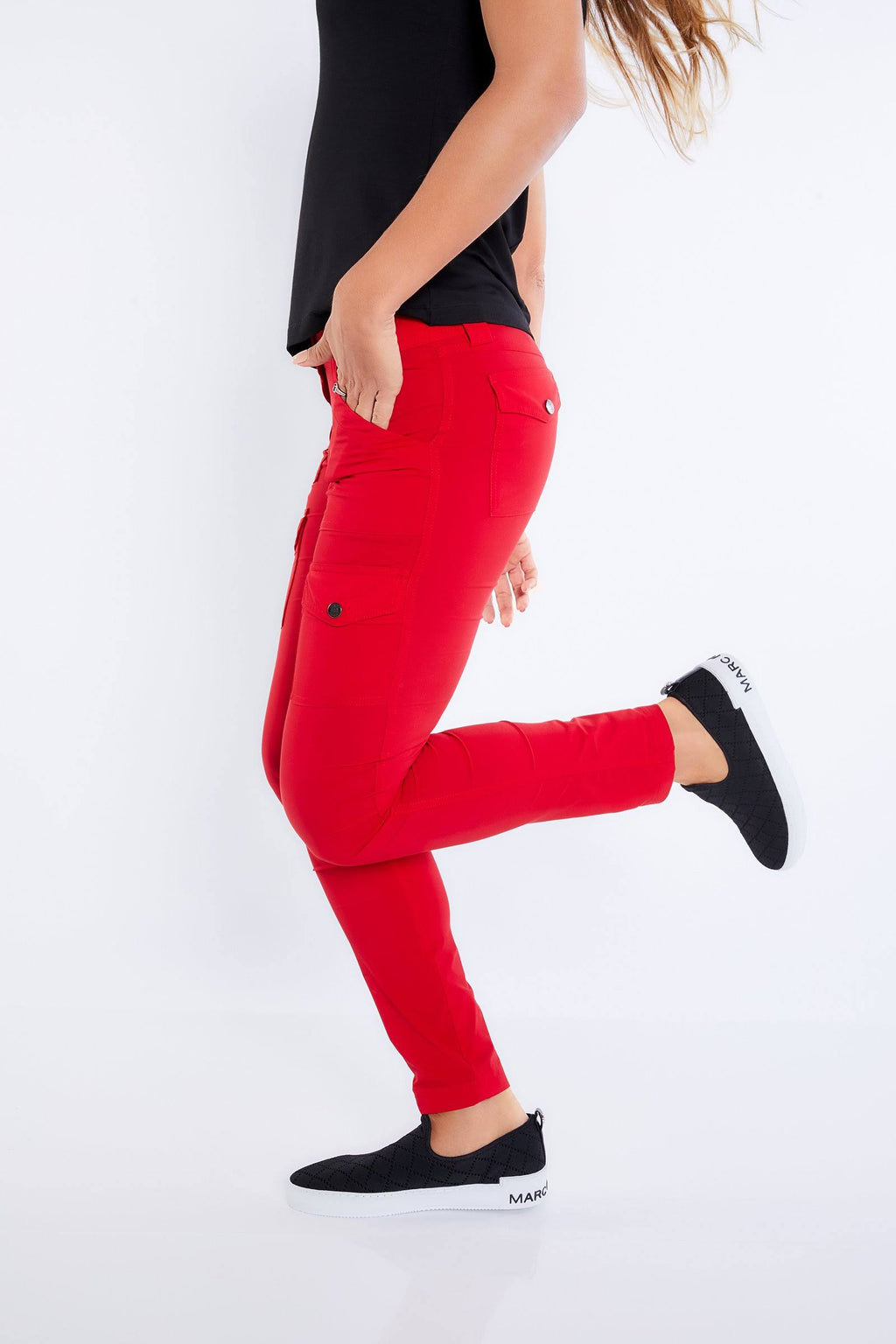 Red Slim Fit Cargo Pants S33658