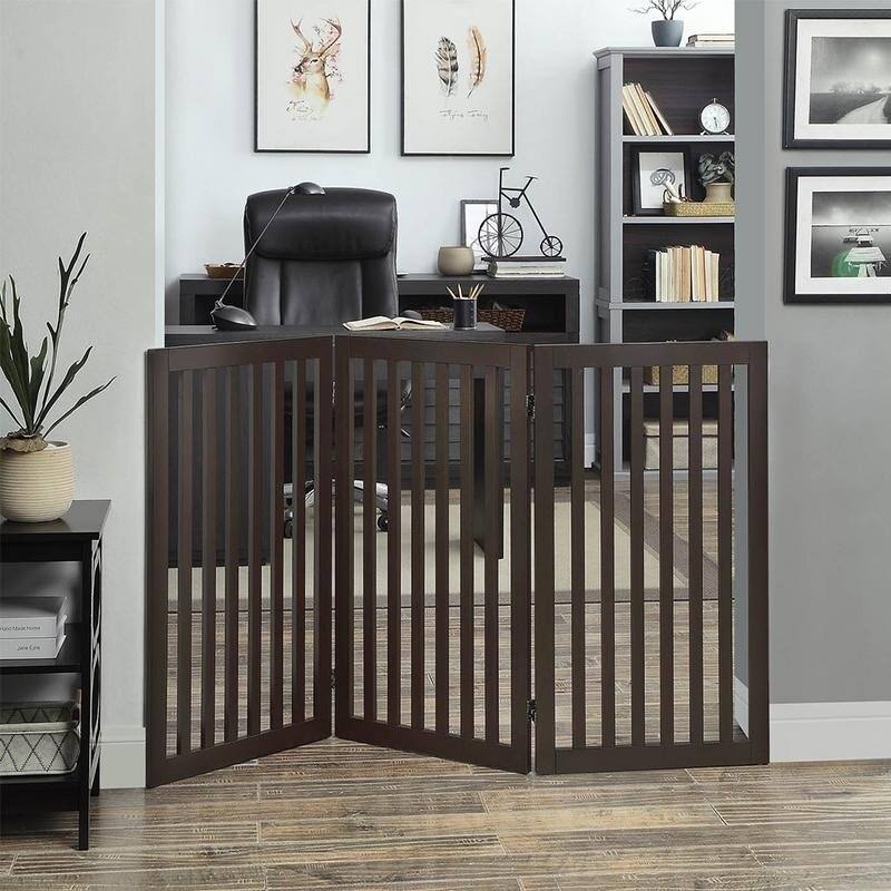 Freestanding Wooden Pet Gate 4 Panels H71011