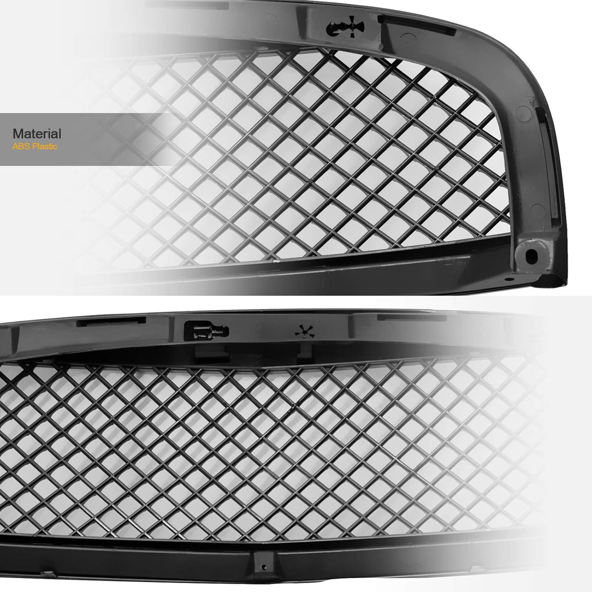 Matte Black Mesh Front Hood Bumper Grille Pack of 2 I592384