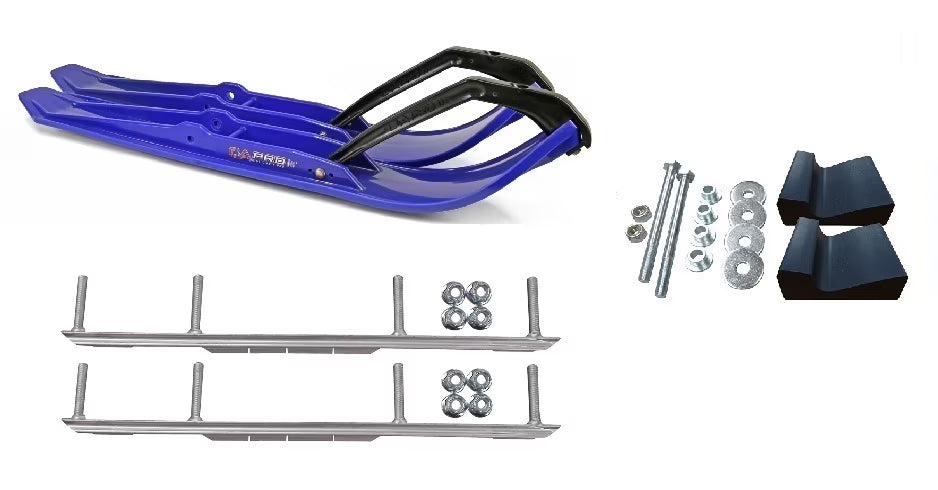 Blue XPT Snowmobile Skis with 6" Shaper Bars Complete Kit N866908
