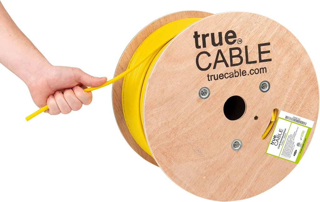 1000ft Yellow 23AWG Solid Bare Copper Bulk Ethernet Cable R425