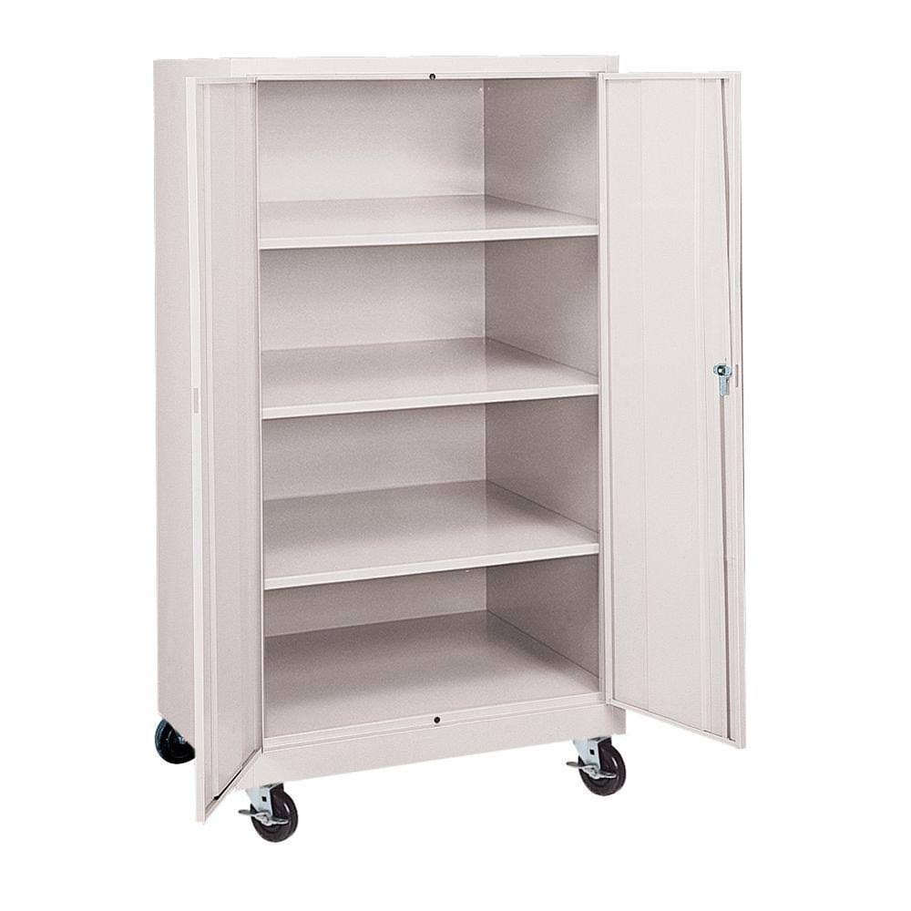 Welded Mobile Storage Cabinet, Dove Gray Q95169
