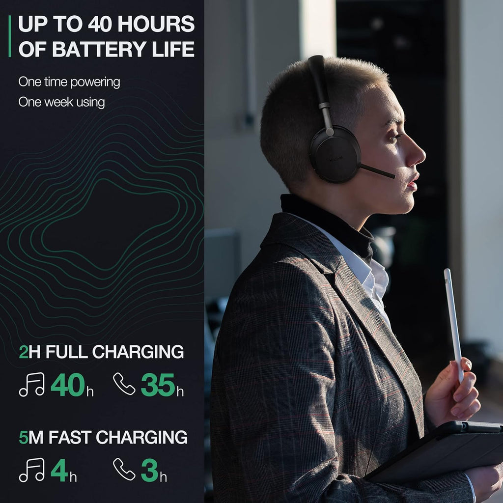 Black Bluetooth Wireless Headset with Microphone T632843