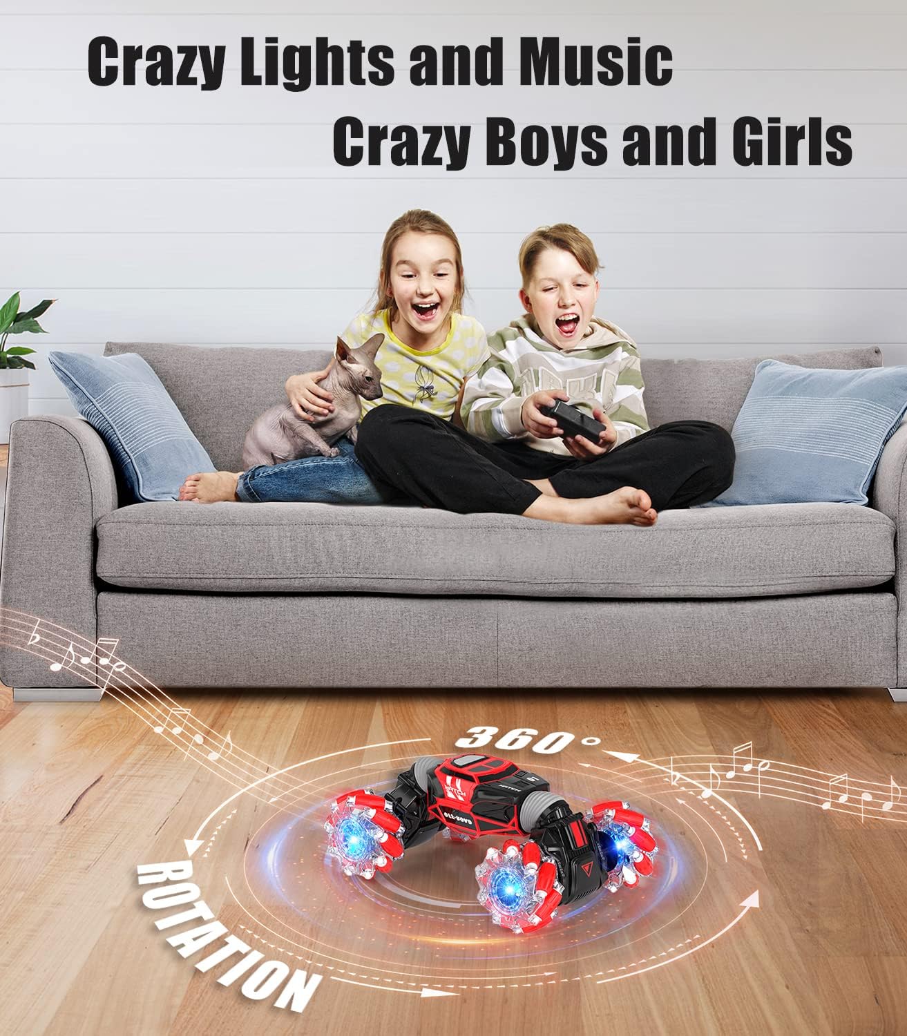 4WD Remote Control Stunt Car with 2 Rechargeable Batteries D294