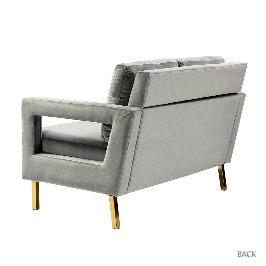 Green 50x22 Loveseat with Gold Metal Legs B374