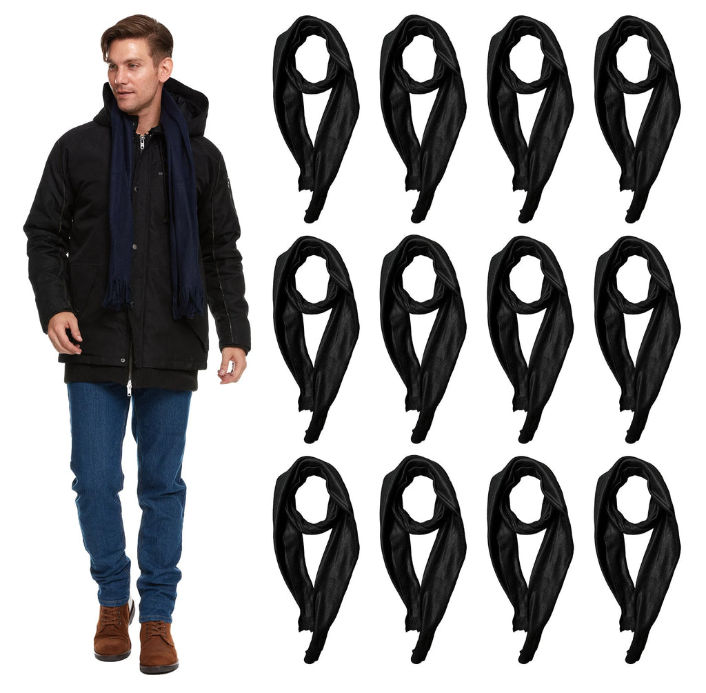 Glove Scarf Beanie Winter Set Solid Black Set of 3 H290