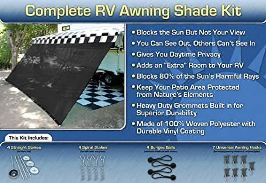 Black Motorhome Awning Shade Kit 7x16 T115105